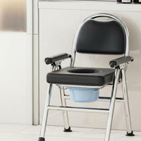 Foldable Adjustable Height Toilet Frame Two-in-Single-Use Commode Chair Multi-Purpose Bathroom Safety Aid Heavy Duty for Women, People with Disabilities, Post-Surgery Patients, Bedside, Home Care, Bedroom