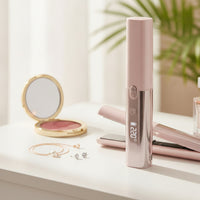Wireless Cordless Hair Straightener and Curler Travel-Size 2-in-1 Hair Straightener and Curler Compact Mini Flat Iron Usb-C for Commuters