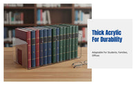 Acrylic Book Stand, Desktop Organizer, Transparent Divider, Thickened Sturdy Rack for Office or Home