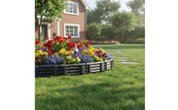 Easy Assembly Plastic Garden Fence Weather Resistant Faux Wood Lawn Edging Log Pile Design Garden Edging for Gardeners, DIY Enthusiasts, Vegetable Plot, Pathway, Patio