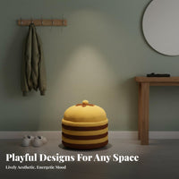 Cute Food Shape Hamburger-Shaped Ottoman Playful Decor Piece Hamburger-Shaped Storage Seat Creative Gift Idea Small Furniture Multifunctional for Children, Teenagers, Young Adults, Playroom, Kid's Room, Bedroom, Entryway