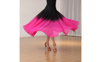 Gradient Color Swing Skirt Lightweight Long Modern Dance Skirt Breathable for Competitions