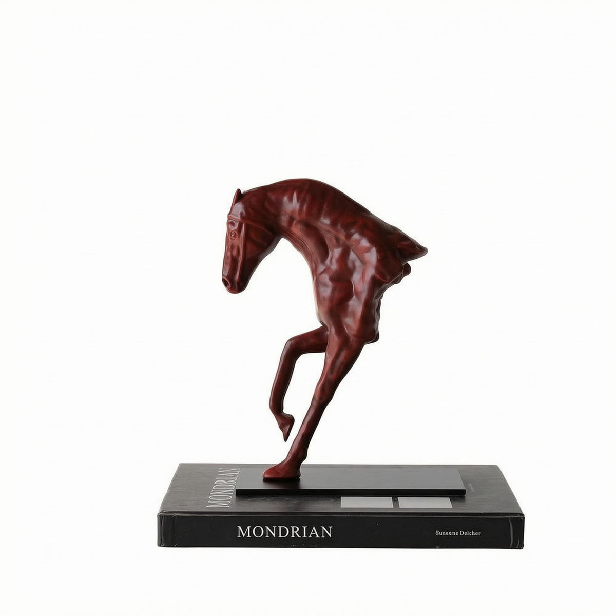 Stylized Abstract Horse Sculpture Compact Resin Horse Sculpture Slim for Office
