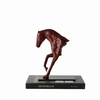Stylized Abstract Horse Sculpture Compact Resin Horse Sculpture Slim for Office