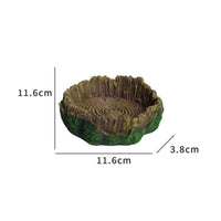 Decorative Turtle Feeding Plate Easy to Clean Tree Stump Water Bowl Long-Lasting Amphibian Food and Water Bowl for Vivarium