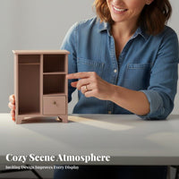 Decorative 1:12 Scale Wardrobe Solid Wood 1:12 Scale Doll Wardrobe Realistic Feature Miniature Wooden Armoire Fine Craftsmanship for Collectors, Hobbyists, Kids, Miniature Scene, Roombox