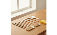12 Pieces Pottery Brush Set with Sponge Wooden Handle Glaze Brushes Fan