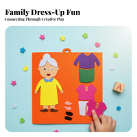 Early Education Family Character Dressing Toy Develops Fine Movement Skills Non-Woven Material Learning Board Interactive Play