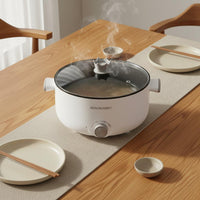 Electric Hot Pot with Steamer 110V US Standard Electric Cooking Pot with Steamer Multifunctional Non Ramen Cooker for Small Families, Dorm Room