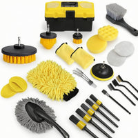 27 Pieces Car Cleaning Kit with Case Portable Polishing Pad Ergonomic for Garage