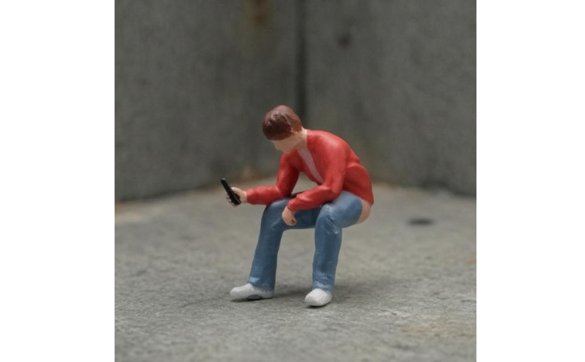 Miniature Man on Toilet Tiny 1:64 Scale Miniature Figurines Collectible 1:64 Scale Figure for Hobbyists