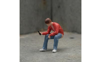 Miniature Man on Toilet Tiny 1:64 Scale Miniature Figurines Collectible 1:64 Scale Figure for Hobbyists