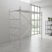 Rust Resistant Galvanized Steel Scaffold Heavy Duty Ladder Frame Scaffolding Set Anti-Slip Surface Portable Scaffolding Platform Multipurpose for Painters
