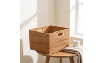 Storage Basket with Handles Handwoven Braided Storage Basket for Shelves, Closet, Living Room