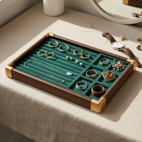 Vintage Wood Grain Jewelry Display Tray for Necklaces, Bracelets, and Pendants