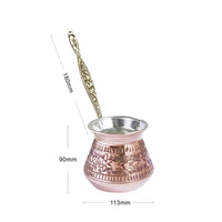 Long-Lasting Turkish Coffee Pot Anti-Oxidation Finish Handmade Cezve Tin-Plated Interior Greek Ibrik for Collectors