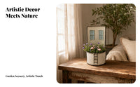 Cream Distressed Planter Pot Rustic Iron Planter Distressed Flower Pot