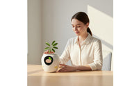 Stress Relief Emotional Companion Pot AI Smart Talking Flower Pot Cute Face Display Automatic Watering Planter Digital Gift for Office, Desktop