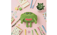 Soft Material Soft Fabric Frog Pencil Pouch Zipper Closure Frog Pencil Case Dangling Legs for Students