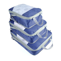Travel Compression Packing Cubes Set - 3-Piece Waterproof Luggage Organizers for Clothes