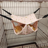 Double Layer Rat Hammock with Hooks, 35cm Rat Hammock for Chinchilla and Sugar Glider, Fleece Cage Bed for Hamster and Cat