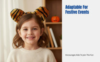 Party Children Tiger Ear Headband, Animal Costume, Soft Plush for Role Play