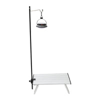 Portable Folding Aluminum Alloy Camping Lantern Stand with Ground Insert and Table Clamp