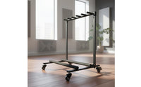 Locking Casters 5-Guitar Rolling Stand Foam Padded Foldable Guitar Rack on Wheels Universal Fit 5-Slot Instrument Display Stand for Band Members, Musicians, Studio, Stage, Music Room