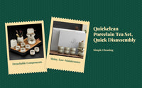 Semi-Automatic Gongfu Porcelain Tea Set, Rotating Brewer