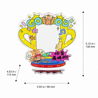 3 inch Clear Acrylic Photo Frame, Cartoon Standee Picture Frame for Instant Photo Display, Modern Small Desk