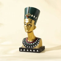 Nile Bust Golden Queen Bust Tabletop Nile Queen Figurine for History Buffs, Bookshelf, Office