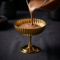 Stemmed Dessert Bowl Polished Stainless Steel Bowl with Pedestal Shatterproof Fluted Dessert Dish for Hosts, Cafes, Home Entertaining, Dinner Parties