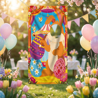 Easter Bunny Photo Prop Banner Indoor Outdoor Use Easter Photo Cutout-Hole Banner Festive Atmosphere Face in Hole Party Backdrop for Families, School, Party, Xmas
