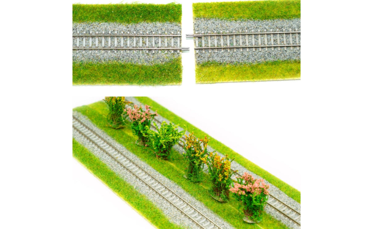 Combined Model Railway Track Section | Scenic, N Scales Track with Grass, for Dioramas