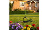Detachable Design Manual Step Edger Footplate Crescent Step Edger Ergonomic T-Grip Serrated Border Trimmer Heavy Duty Steel for Gardeners, Homeowners, Garden, Yard, Pathway, Flower Bed