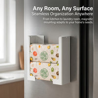 Bedroom Wall-Mounted Paper Towel Dispenser for Kitchen, Iron Rectangular Tissue Box Holder with Fridge Mount