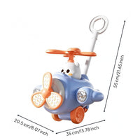 Cartoon Style Push Along Airplane Colorful Airplane Push Toy Plastic Kids Plaything Wheeled for Children