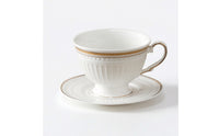 Vintage Cup and Saucer Set Embossed Ceramic Cup with Saucer Elegant Refined for Hosts