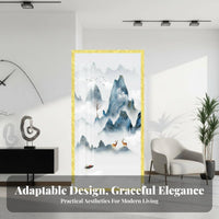 New Chinese Design Single Panel Partition Movable Single-Panel Art Screen Mobile Room Divider Light Luxury Aesthetic for Interior Designers, Office Workers, Business Owners, Entryway, Studio Apartment, Bedroom, Restaurant