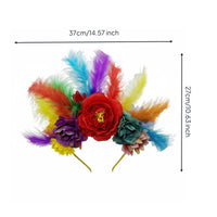 Festive Design Carnival Feather Headdress Handmade Carnival Headband Lightweight for Women, Performers, Festivals, Halloween