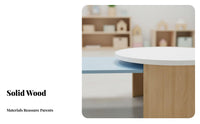 Kindergarten Furniture Set Sturdy Solid Wood Kids Table Set Child-Friendly Design Preschool Table and Chairs for Preschoolers, Parents, Daycare