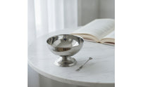 Dessert Bowl with Fork Low Foot Stainless Steel Pedestal Bowl Compact Serving Dish for Hosts