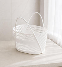 Thickened Plastic Draining Handheld Basket, Hollow Bathroom Bath Toiletry Storage Basket