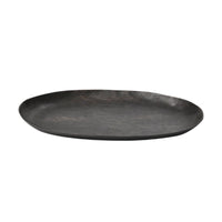 Metal decorative Tray with Textured Surface Sculptural Irregular Elliptical Tray Elegant Decorative Bowl for Coffee Table