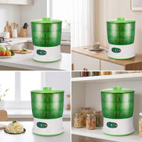 Bean Sprout Maker Electric Bean Sprout Machine Automatic Sprouter with Three Levels Countertop for Healthy Eaters, Kitchen