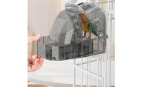 Bird Bath with Bottom Drawer Transparent Bird Bath with Drawer Pet Supply Clear Covered for Small Birds