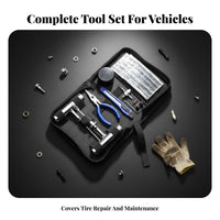 32 Pieces Universal Fit 32 Piece Tire Repair Kit Portable Tubeless Tire Plug Kit Long-Lasting for Roadside, Away from Pavement-Road