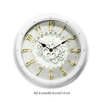Retro Gear Wall Clock Non-Ticking Industrial Wall Clock Quiet Steampunk for Living Room