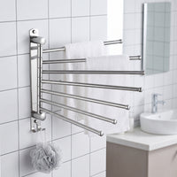Stainless Steel Swivel Towel Rack Foldable Swing Arm Towel Rack Heavy Duty Easy to Install for Renters, Rv