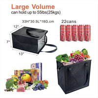 Large Capacity Insulated Reusable Grocery Shopping Bag with Aluminum Foil Lining